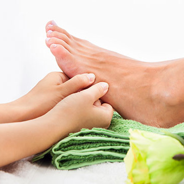 Foot reflexology massage